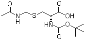 结构式 CAS# 138775-00-5, N-叔丁氧羰基-S-乙酰氨基甲基-D-半胱氨酸