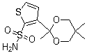structure of CAS# 138890-87-6, 3-(2,5,5-Trimethyl-1,3-dioxan-2-yl)-2-thiophenesulfonamide