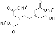 结构式 CAS# 139-89-9, N-(2-羟基乙基)乙二胺-N,N',N'-三乙酸三钠盐