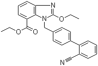 Ethyl 2-ethoxy-1-[(2'-cyanobiphenyl-4-yl)methyl]-1H-benzimidazole-7-carboxylate molecular structure (CAS 139481-41-7)