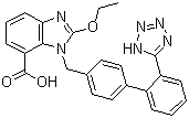 structure of CAS# 139481-59-7, Candesartan;2-Ethoxy-3-[[4-[2-(1H-tetrazol-5-yl)phenyl]phenyl]methyl]-3H-benzoimidazole-4-carboxylic acid