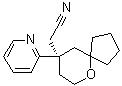 结构式 CAS# 1401031-38-6, (9R)-9-(2-吡啶基)-6-氧杂螺[4.5]癸烷-9-乙腈