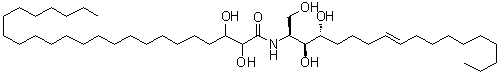 结构式 CAS# 1401093-57-9, N-[(1S,2S,3R,7E)-2,3-二羟基-1-(羟基甲基)-7-十七碳烯-1-基]-2,3-二羟基二十四烷酰胺