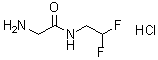 structure of CAS# 1414642-43-5, 2-Amino-N-(2,2-difluoroethyl)acetamide hydrochloride (1:1)
