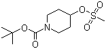 结构式 CAS# 141699-59-4, 1-Boc-4-甲烷磺酰氧基哌啶; 4-甲烷磺酰氧基哌啶-1-甲酸叔丁酯