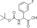 structure of CAS# 142121-94-6, 2-[(tert-Butoxycarbonyl)amino]-2-(3-fluorophenyl)acetic acid