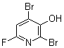 结构式 CAS# 1421602-80-3, 2,4-二溴-6-氟-3-吡啶醇