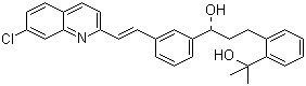 structure of CAS# 142569-70-8, 2-(2-(3-(2-(7-Chloro-2-quinolinyl)-ethenylphenyl)-3-hydroxypropyl)phenyl)-2-propanol;(S)-1-(3-(2-(7-Chloro-2-quinolinyl)ethenyl)phenyl)-3-(2-(1-hydroxy-1-methylethyl)-phenyl)propanol