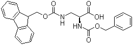 structure of CAS# 142855-80-9, N-Cbz-N'-Fmoc-L-2,3-diaminopropionic acid;Z-L-Dap(Fmoc)-OH