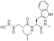 structure of CAS# 142880-36-2, Galardin;CS 610; GM 6001; Ilomastat; (2R)-N4-Hydroxy-N1-[(1S)-1-(1H-indol-3-ylmethyl)-2-(methylamino)-2-oxoethyl]-2-(2-methylpropyl)-butanediamide