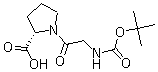 结构式 CAS# 14296-92-5, N-[叔丁氧羰基]甘氨酰-L-脯氨酸