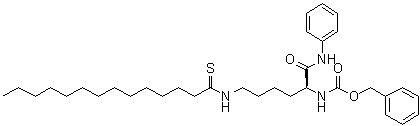 结构式 CAS# 1429749-41-6, N-[(1S)-1-[(苯基氨基)羰基]-5-[(1-硫代十四烷基)氨基]戊基]氨基甲酸苄酯