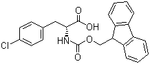 结构式 CAS# 142994-19-2, Fmoc-D-4-氯苯丙氨酸; N-(9-芴甲氧羰酰基)-D-4-氯苯丙氨酸