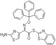 structure of CAS# 143183-03-3, (Benzothiazol-2-yl)-(Z)-2-trityloxyimino-2-(2-aminothiazole-4-yl)-thioacetate;(Z)-2-(2-Aminothiazol-4-yl)-2-trityloxyiminothioacetic acid benzothiazole ester