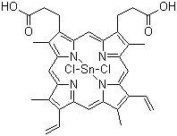 structure of CAS# 14325-05-4, Tin protoporphyrin IX dichloride;Stannate(2-) dichloro[7,12-diethenyl-3,8,13,17-tetramethyl-21H,23H-porphine-2,18-dipropanoic acid]