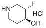 structure of CAS# 1434126-98-3, (3S,4S)-3-Fluoropiperidin-4-ol hydrochloride