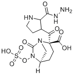 (2S,5R)-7-oxo-6-(sulfooxy)-1,6-diazabicyclo[3.2.1]octane-2-carboxylic acid 2-[2-(3-pyrrolidinylcarbonyl)hydrazide] molecular structure (CAS 1436862-37-1)