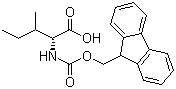structure of CAS# 143688-83-9, Fmoc-D-isoleucine;(2S,3R)-2-(9H-Fluoren-9-ylmethoxycarboylamino)-3-methylpentanoic acid