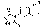 structure of CAS# 143782-20-1, 4-(4,4-Dimethyl-2,5-dioxoimidazolidin-1-yl)-2-trifluoromethylbenzonitrile;RU 56279