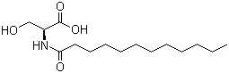 结构式 CAS# 14379-56-7, N-十二碳酰-L-丝氨酸; 1-月桂酰-L-丝氨酸