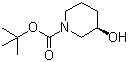 结构式 CAS# 143900-43-0, (R)-1-Boc-3-羟基哌啶; (R)-1-(叔丁氧基羰基)-3-羟基哌啶