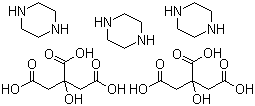 结构式 CAS# 144-29-6, 哌嗪柠檬酸盐