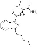 结构式 CAS# 1445752-09-9, N-[(1S)-1-(氨基羰基)-2-甲基丙基]-1-戊基-1H-吲唑-3-甲酰胺