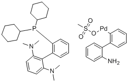 structure of CAS# 1447963-73-6, CPhos Pd G3;Methanesulfonato(2-dicyclohexylphosphino-2',6'-bis(dimethylamino)-1,1'-biphenyl)(2'-amino-1,1'-biphenyl-2-yl)palladium(II)