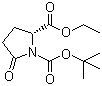 结构式 CAS# 144978-12-1, N-叔丁氧羰基-L-焦谷氨酸乙酯