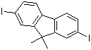 结构式 CAS# 144981-86-2, 2,7-二碘-9,9-二甲基芴; 9,9-二甲基-2,7-二碘芴