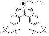 structure of CAS# 14516-71-3, 2,2'-Thiobis(4-tert-octylphenolato)-n-butylamine nickel(II);UV-1084