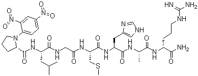 1-(2,4-Dinitrophenyl)-L-prolyl-L-leucylglycyl-S-methyl-L-cysteinyl-L-histidyl-L-alanyl-D-argininamide molecular structure (CAS 145224-98-2)