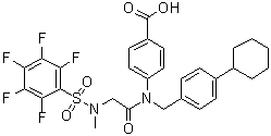 4-[[(4-Cyclohexylphenyl)methyl][2-[methyl[(2,3,4,5,6-pentafluorophenyl)sulfonyl]amino]acetyl]amino]benzoic acid molecular structure (CAS 1456632-40-8)