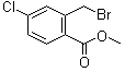 structure of CAS# 145908-29-8, 2-Bromomethyl-4-chlorobenzoic acid methyl ester;Methyl 2-(bromomethyl)-4-chlorobenzoate; Methyl 4-chloro-2-bromomethylbenzoate