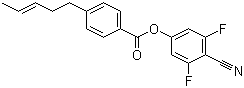 (E)-4-(3-Pentenyl)benzoic acid 4-cyano-3,5-difluorophenyl ester molecular structure (CAS 145918-41-8)