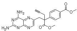 结构式 CAS# 146464-91-7, 2,4-二氨基-alpha-[4-(甲氧羰基)苯基]-alpha-2-丙炔基-6-蝶啶丙酸甲酯