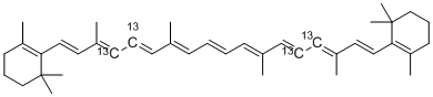 structure of CAS# 146563-29-3, beta-Carotene (10,10',11,11'-sup>13</sup>C<sub>4</sub>)