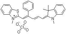 2-[5-(1,3-Dihydro-1,3,3-trimethyl-2H-indol-2-ylidene)-2-phenyl-1,3-pentadien-1-yl]-3-methylbenzothiazolium perchlorate molecular structure (CAS 14664-56-3)