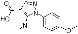 structure of CAS# 14678-95-6, 5-Amino-1-(4-methoxyphenyl)-1H-pyrazole-4-carboxylic acid