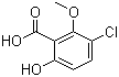 结构式 CAS# 146984-79-4, 3-氯-6-羟基-2-甲氧基苯甲酸