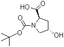 structure of CAS# 147266-92-0, N-Boc-trans-4-hydroxy-D-proline