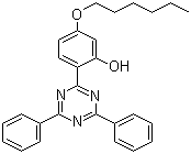 structure of CAS# 147315-50-2, 2-(4,6-Diphenyl-1,3,5-triazin-2-yl)-5-[(hexyl)oxy]-phenol;Absorbent UV-1577