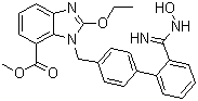 2-Ethoxy-1-[[2'-[(hydroxyamino)iminomethyl][1,1'-biphenyl]-4-yl]methyl]-1H-benzimidazole-7-carboxylic acid methyl ester molecular structure (CAS 147403-65-4)