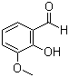 结构式 CAS# 148-53-8, 邻香草醛; 邻香兰素; 2-羟基-3-甲氧基苯甲醛