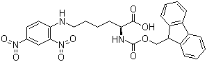 structure of CAS# 148083-64-1, N-Fmoc-N'-(2,4-dinitrophenyl)-L-lysine;Fmoc-Lys(Dnp)-OH; N-(9-Fluorenylmethyloxycarbonyl)-N'-(2,4-dinitrophenyl)-L-lysine