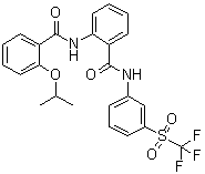 结构式 CAS# 1482500-76-4, 2-[[2-(异丙氧基)苯甲酰基]氨基]-N-[3-[(三氟甲基)磺酰基]苯基]苯甲酰胺