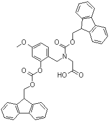 N-[(9H-Fluoren-9-ylmethoxy)carbonyl]-N-[[2-[[(9H-fluoren-9-ylmethoxy)carbonyl]oxy]-4-methoxyphenyl]methyl]glycine molecular structure (CAS 148515-84-8)