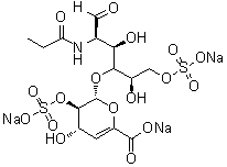2-Deoxy-4-O-(4-deoxy-2-O-sulfo-alpha-L-threo-hex-4-enopyranuronosyl)-2-[(1-oxopropyl)amino]-D-glucose 6-(hydrogen sulfate) trisodium salt molecular structure (CAS 149368-05-8)