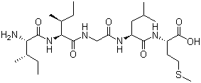 异亮氨酰-异亮氨酰-甘氨酰-亮氨酰-蛋氨酸分子结构 (CAS 149385-65-9)