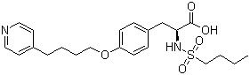 结构式 CAS# 149490-61-9, N-丁磺酰基-(4-(4-吡啶基)丁基)-L-酪氨酸